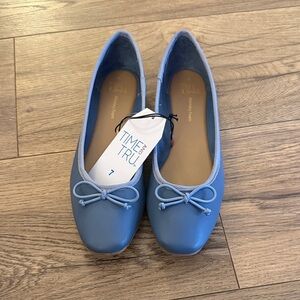 Blue ballet flats